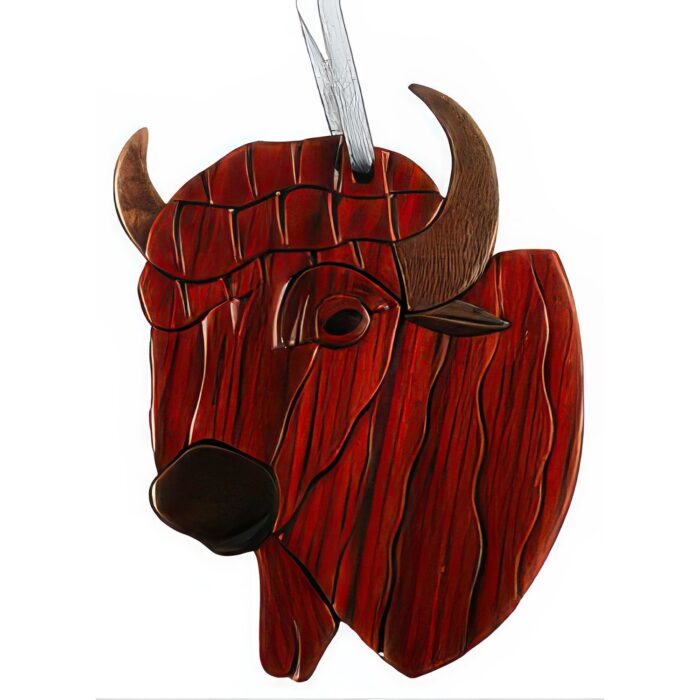 Bison Head Intarsia Wooden