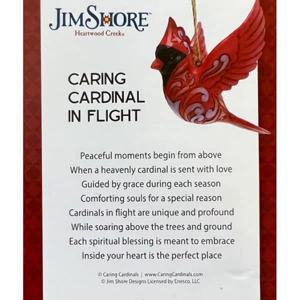 Caring Cardinal in Flight Ornament by Jim Shore Poem