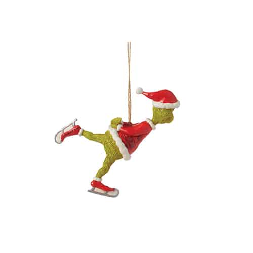 Ice Skating Grinch Ornament by Jim Shore Back