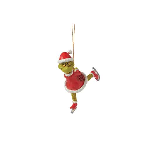 Ice Skating Grinch Ornament by Jim Shore Front