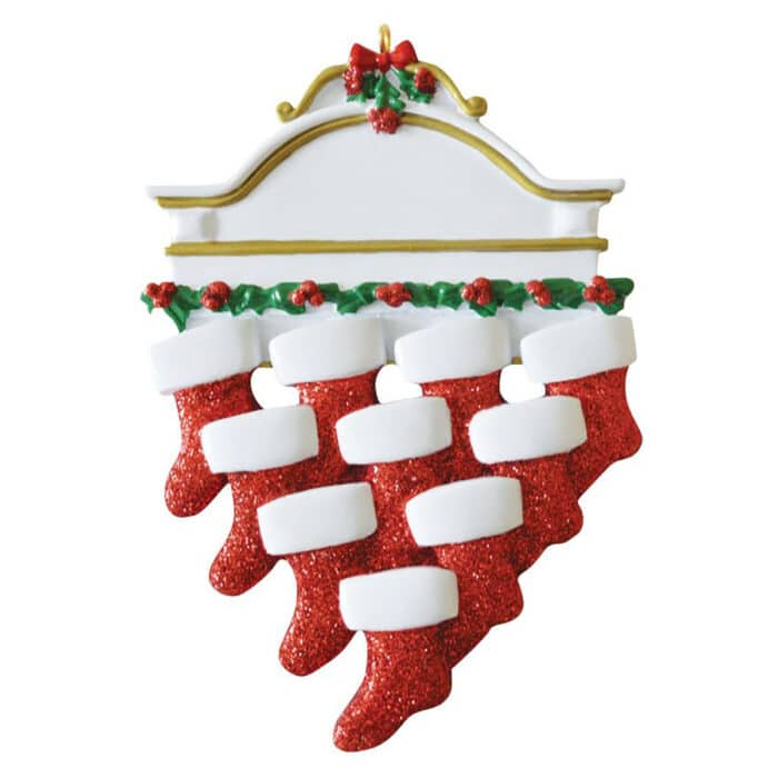 Mantle Stockings Family Ornament Personalize 10