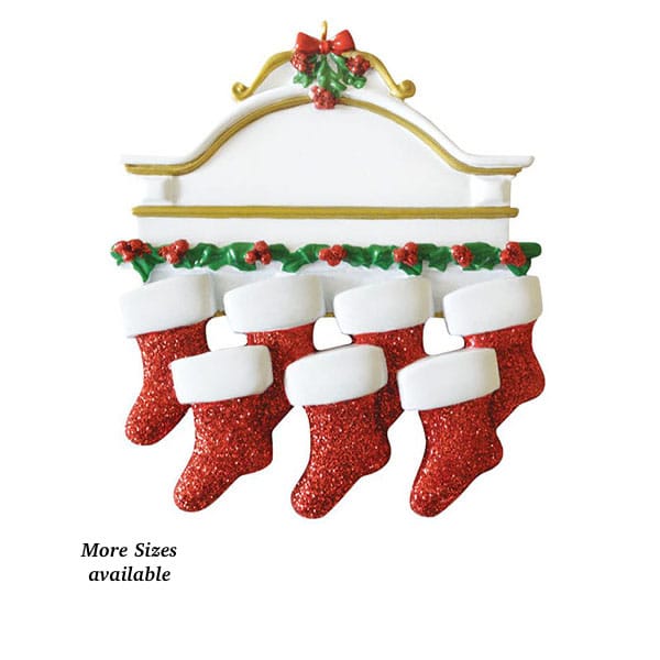 Mantle Stockings Family Ornament Personalize Seven 2