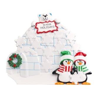 Penguin Igloo Ornament Personalize