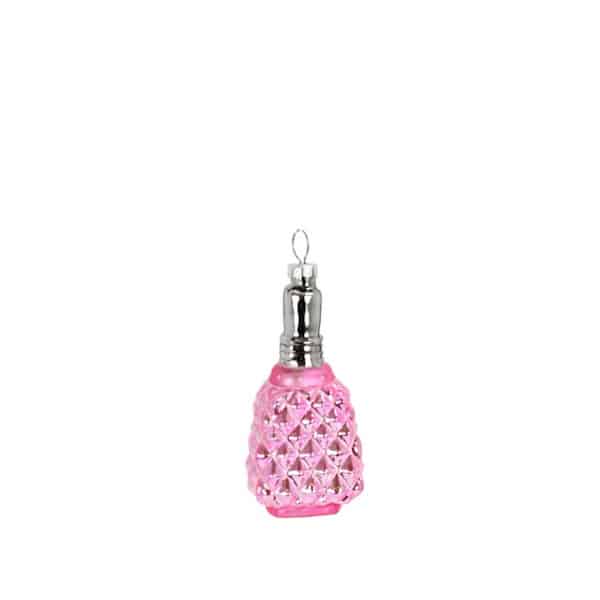 Pink Crystal Look Nail Polish Bottle Ornament