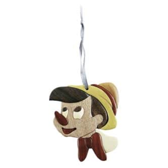 Pinocchio Intarsia Wooden Ornament