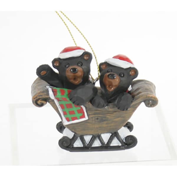 Santa Bears in Sleigh Ornament