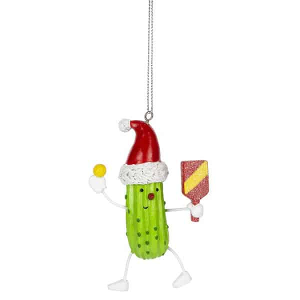 Santa Pickle Ball Player Ornament