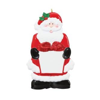 Santa With Gift Ornament Personalized