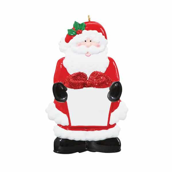 Santa with Gift Ornament Personalized