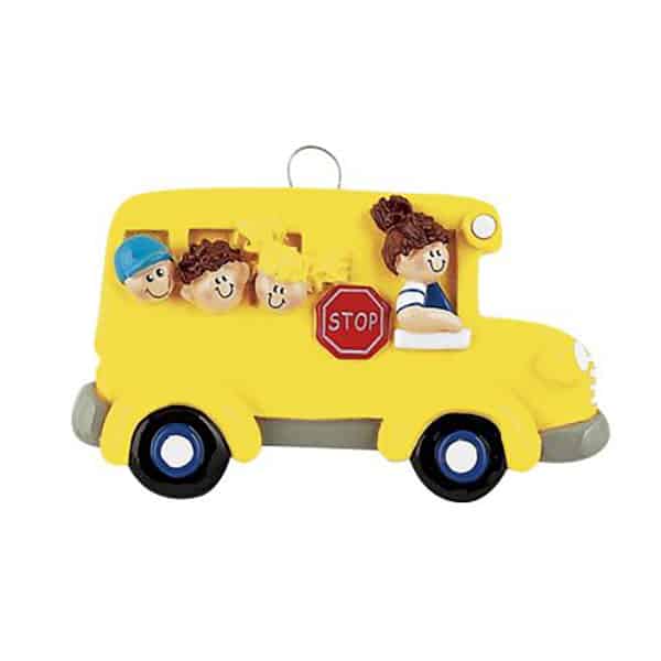 School Bus Ornament Personalized