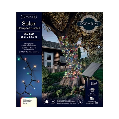 Solar Led Twinkle Two Colors Two Sizes 750 Multi