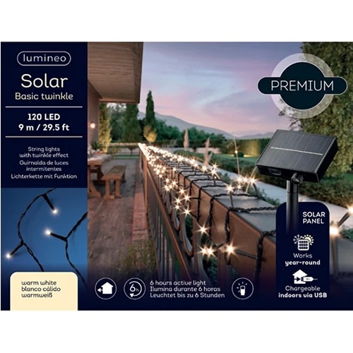 Solar Led Twinkle Warm White Two Sizes Box 295