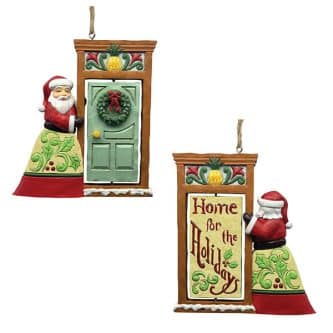 Welcome Santa At Door Ornament By Jim Shore