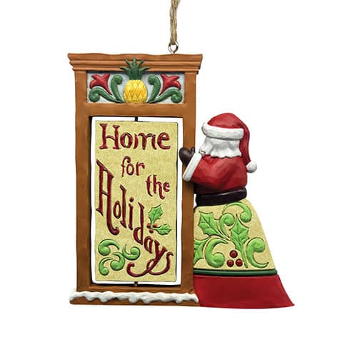 Welcome Santa at Door Ornament by Jim Shore Back