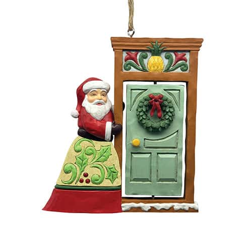 Welcome Santa at Door Ornament by Jim Shore Front