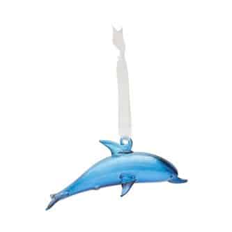Clear Blue Dolphin Ornament