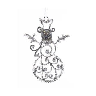 Crystal Filigree Snowman Ornament