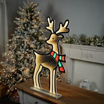 Deer With Scarf Infinity Light Lit Decor Glamour