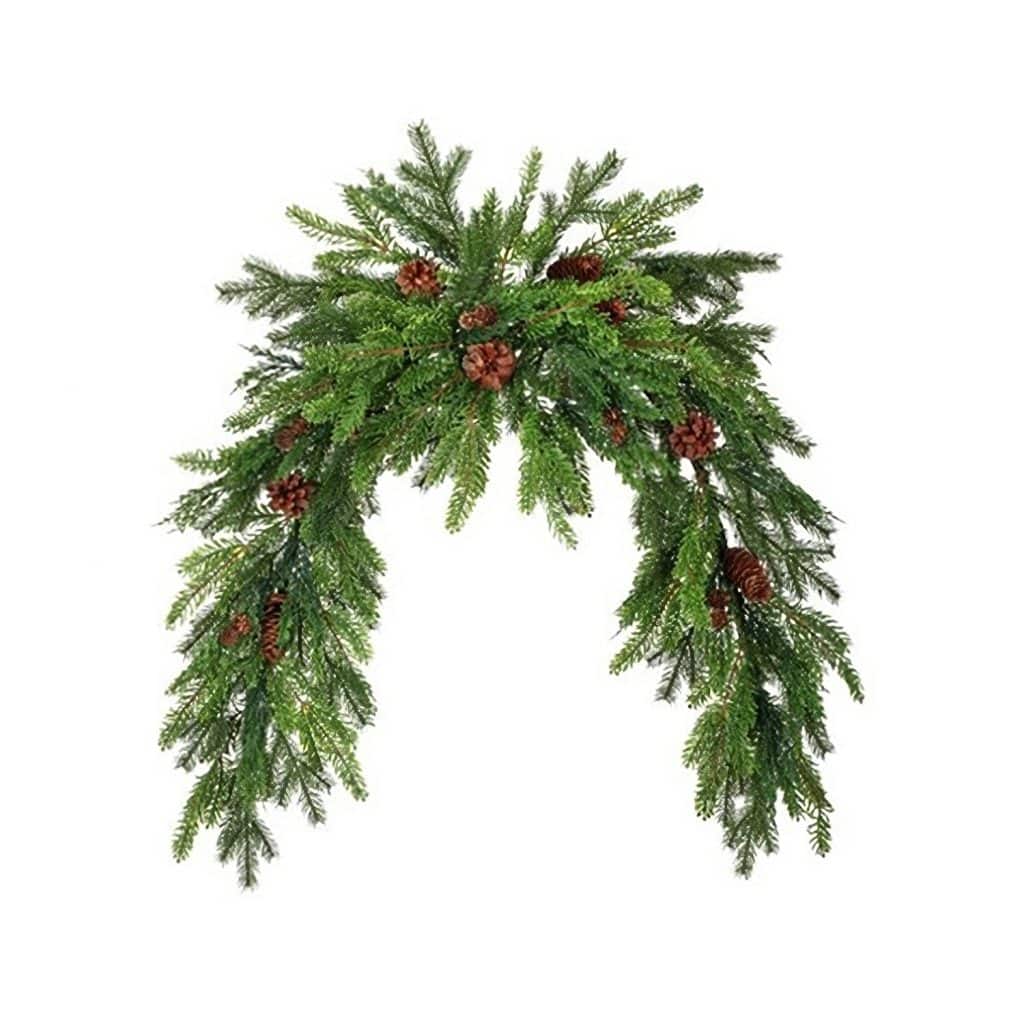 Noble Cedar Natural Touch Swag Garland with Cones 60 Gigapixel