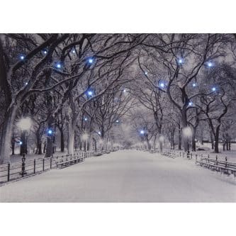 Snowy Lane Lit Picture