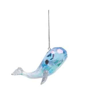 Whale With Sparkly Fins Ornament