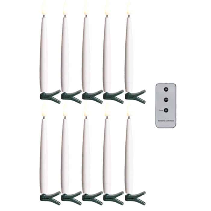 Clip on White Taper Candles