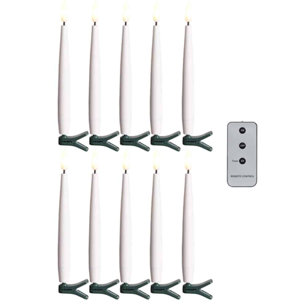 Clip on White Taper Candles