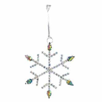 Colorful Tip Crystal Snowflake Ornament