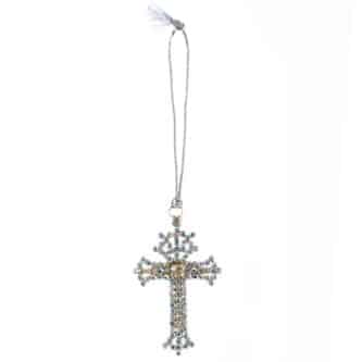 Cross With Colorful Crystals Ornament