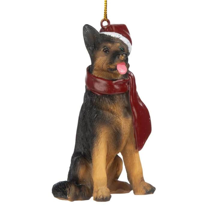 German Shepherd Santa Ornament