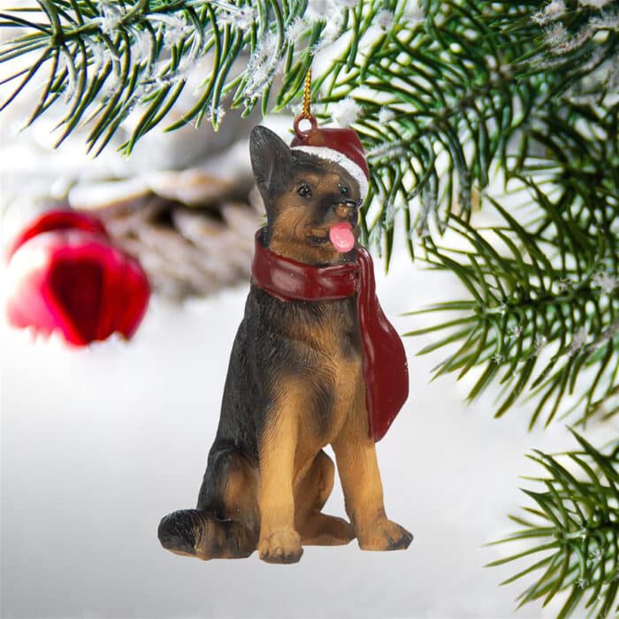 German Shepherd Santa Ornament Glamour