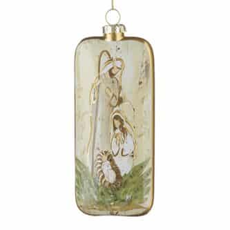 Gold Edge Holy Family Ornament