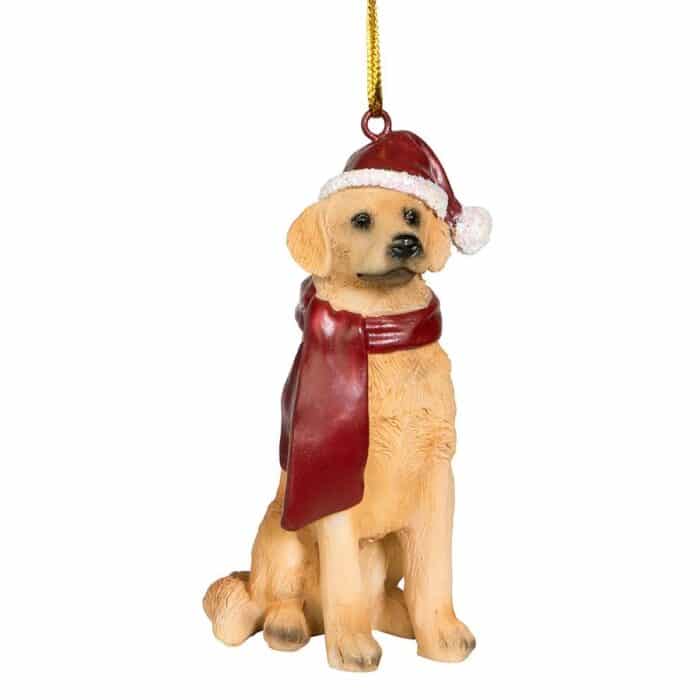 Golden Retriever Santa Ornament Front