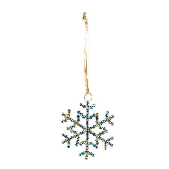 Green Crystal Snowflake Ornament