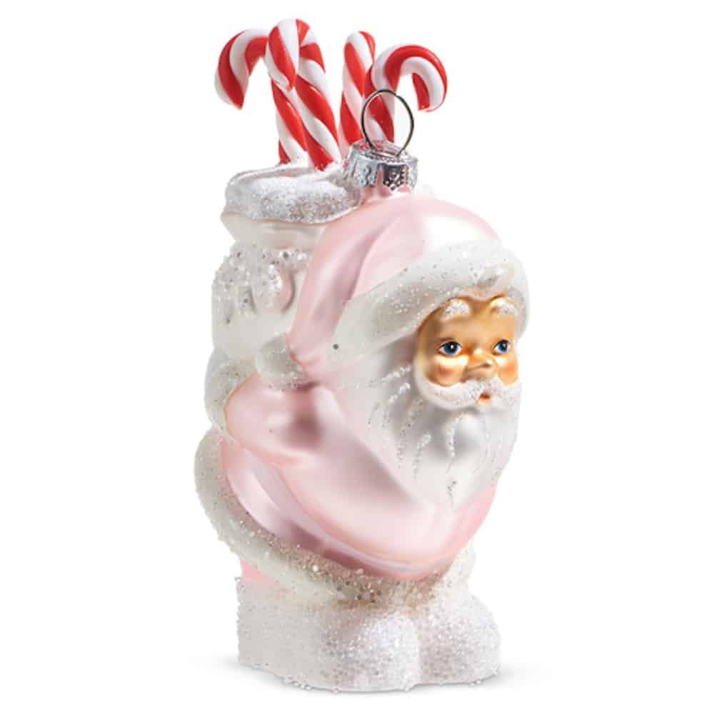 Little Pink Santa Candy Cane Ornament