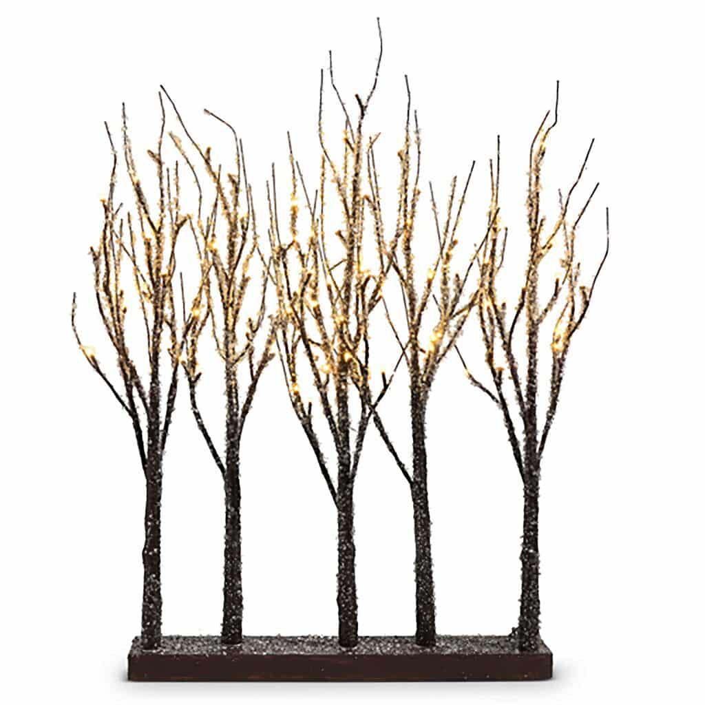 Natural Iced Tree Grove Lighted 2.5′ Trees