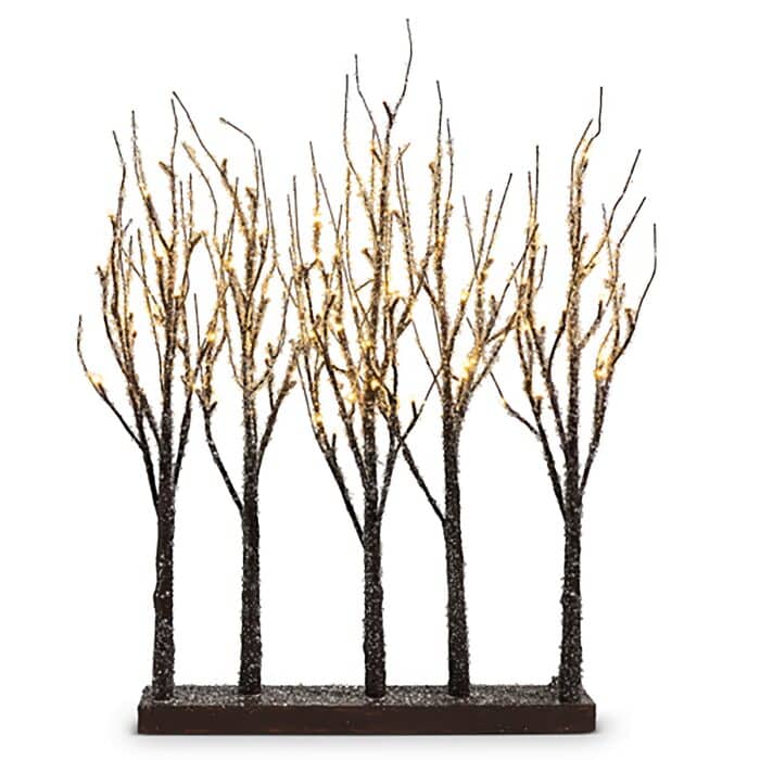 Natural Iced Tree Grove Lighted 25 Trees