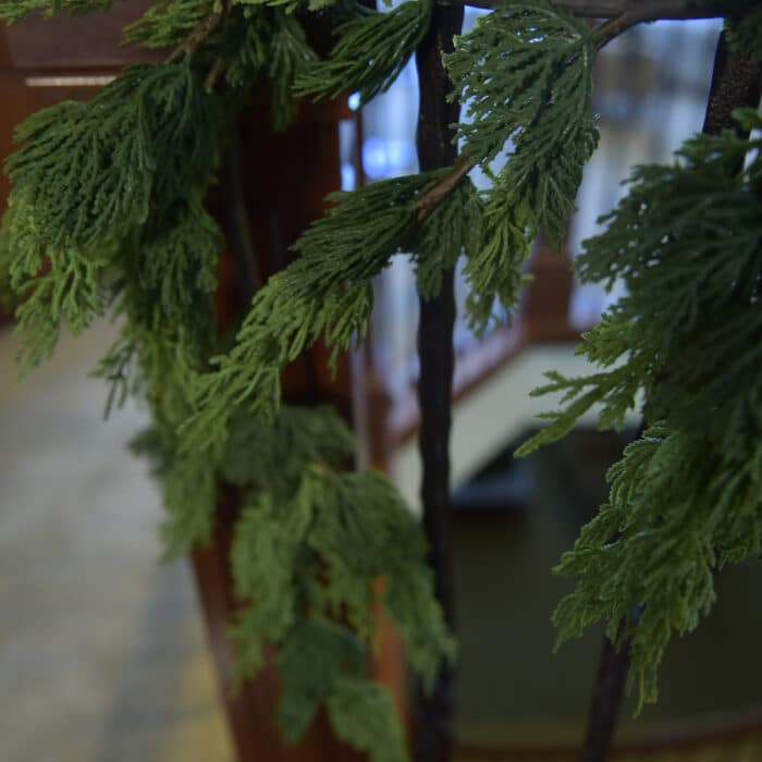 Natural Touch Cedar Garland 120 Close Up