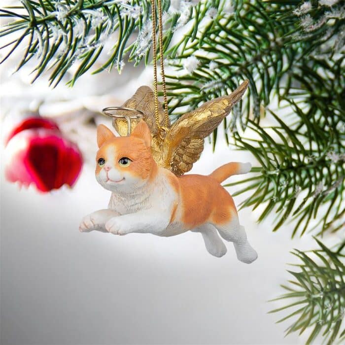 Orange Tabby Holiday Angel Ornament