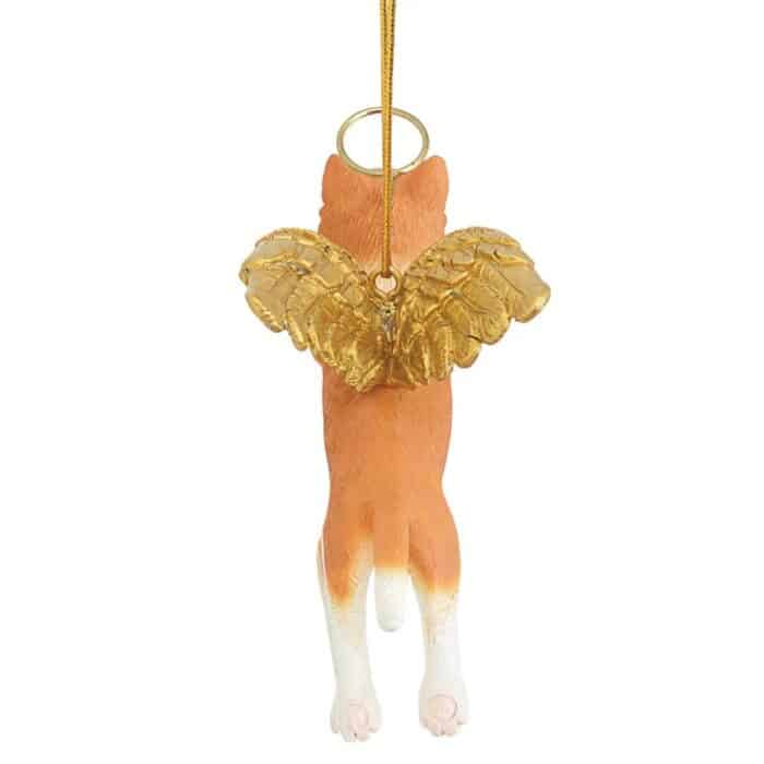 Orange Tabby Holiday Angel Ornament Back