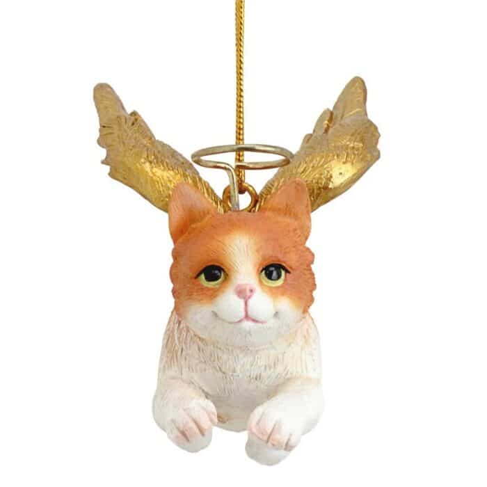 Orange Tabby Holiday Angel Ornament Front