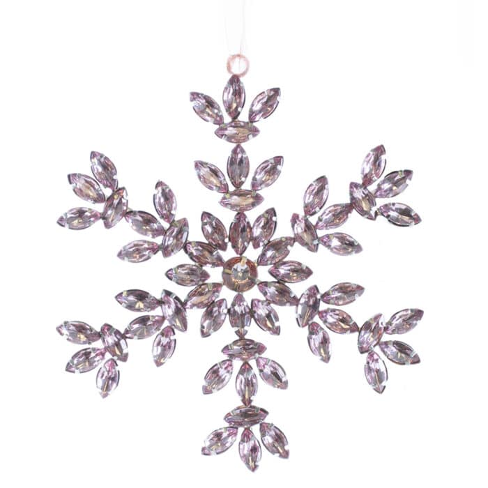 Pink Crystal Snowflake Ornament