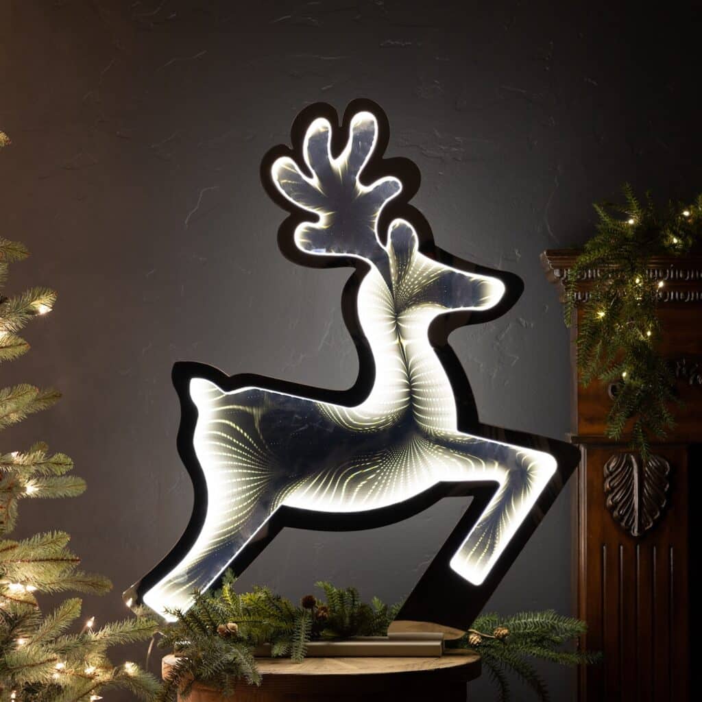 Prancing Deer Infinity Light Lit Decor Glamour