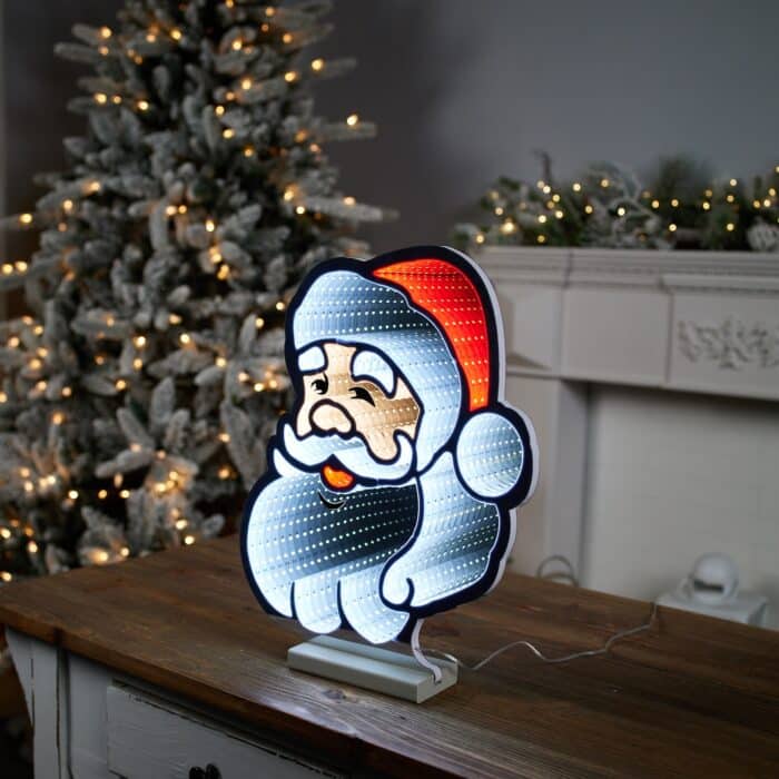 Santa Face Infinity Light Lit Decor