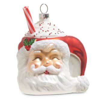 Santa Mug With Whipped Cream Ornament