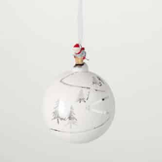 Silver Ski Slope With Skier Ornament