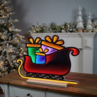 Sleigh With Gifts Infinity Light Lit Decor