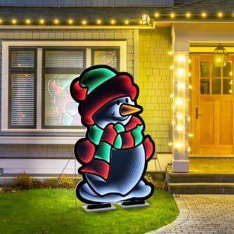 Snowman Infinity Light Lit Decor Glamour