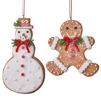 Snowman or Gingerbread Man Cookie Ornaments