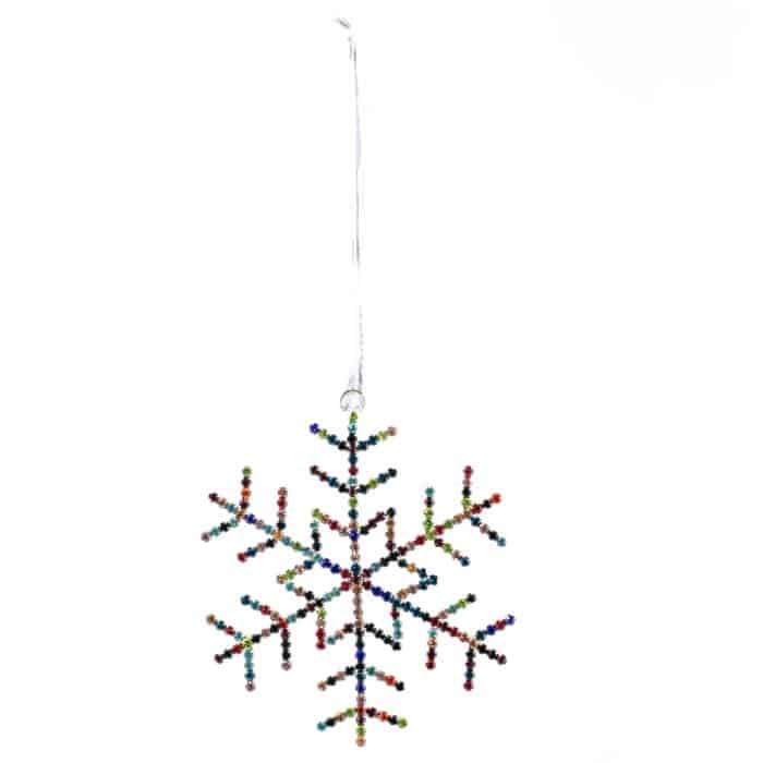 Thin Snowflake Rainbow Crystal Ornament